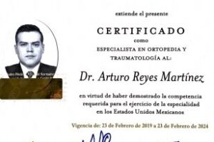 Dr. Arturo Reyes Martinez, Ortopedista