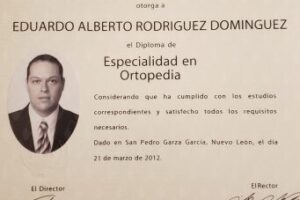 Dr. Eduardo Alberto Rodríguez Domínguez, Ortopedista